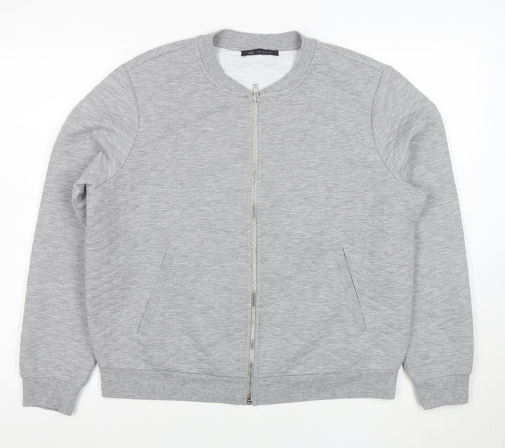 Marks and Spencer Women Grey Full Zip Sweatshirt UK 16 Polyester Blend