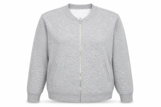 Front view of Marks & Spencer Women Grey Full Zip Sweatshirt UK 16 Polyester Blend