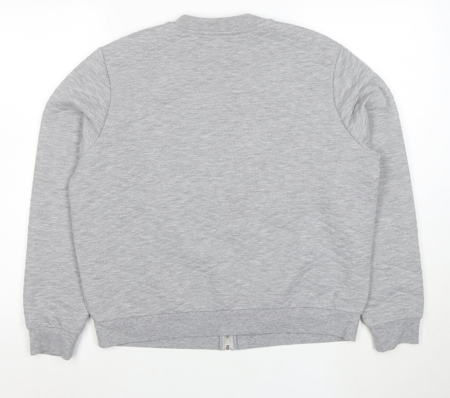 Marks and Spencer Women Grey Full Zip Sweatshirt UK 16 Polyester Blend