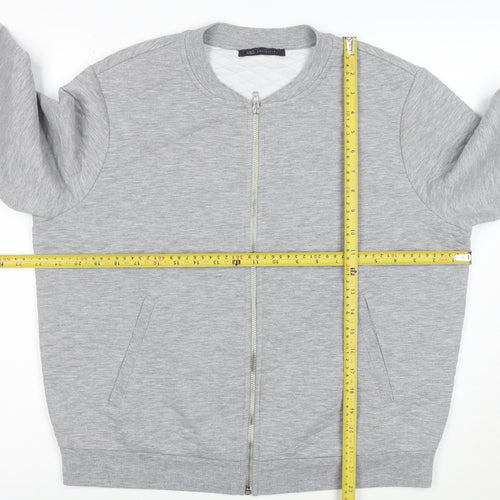 Marks and Spencer Women Grey Full Zip Sweatshirt UK 16 Polyester Blend