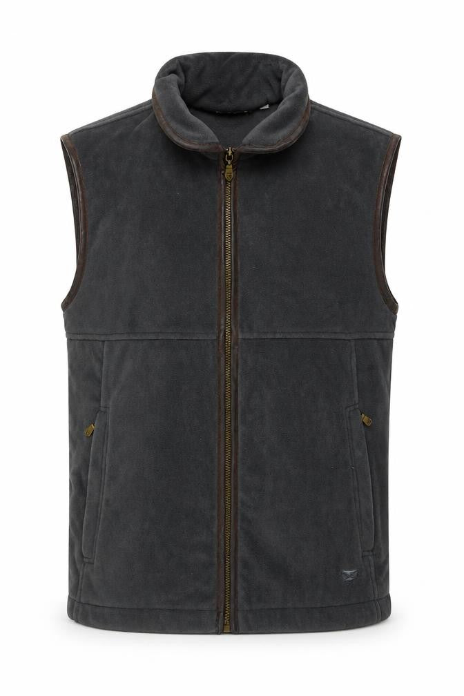 Hoggs of Fife Men's Grey Fleece Waistcoat Bodywarmer M Regular Fit