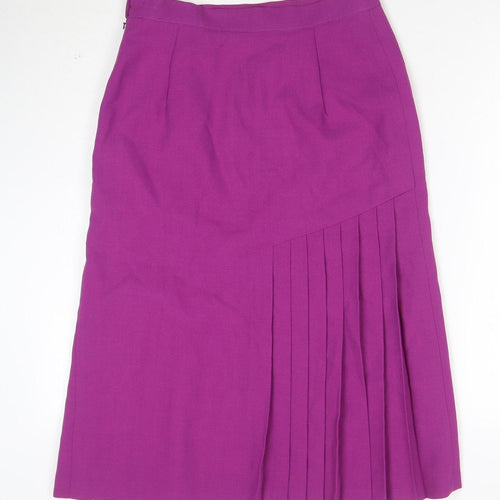 Jacques Vert Womens Purple Pleated Midi Skirt Size 12 Formal