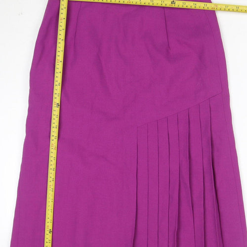Jacques Vert Womens Purple Pleated Midi Skirt Size 12 Formal