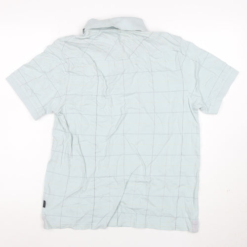 Paul Smith Jeans Men's Blue Check Cotton Polo Shirt Size L