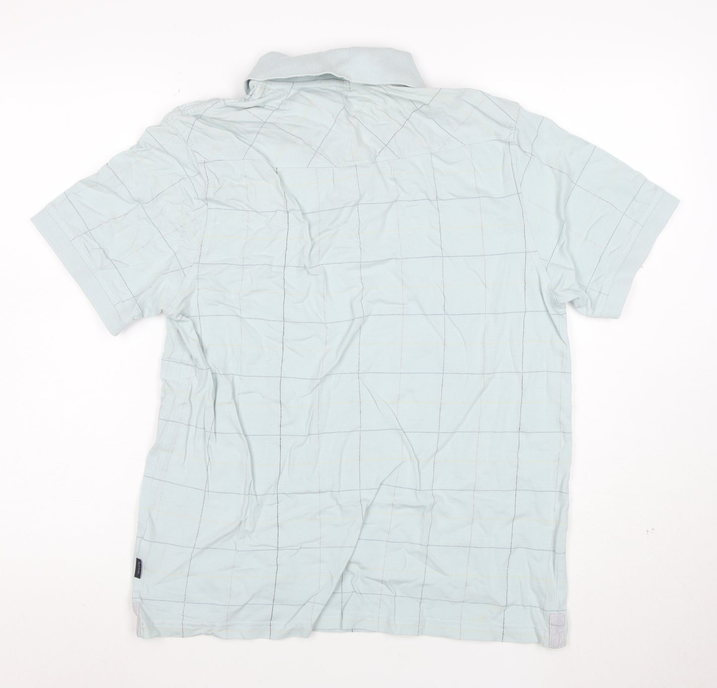 Paul Smith Jeans Men's Blue Check Cotton Polo Shirt Size L