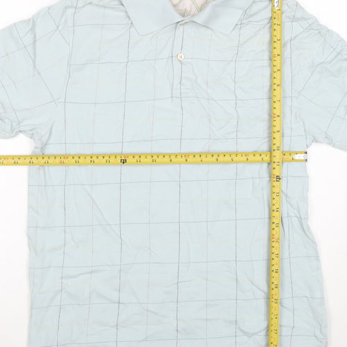 Paul Smith Jeans Men's Blue Check Cotton Polo Shirt Size L