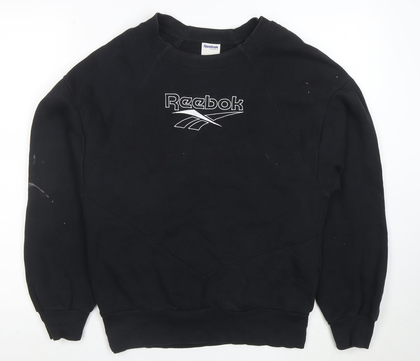 Reebok Classic Women's Black Small Pullover Sweatshirt Logo Crew Neck