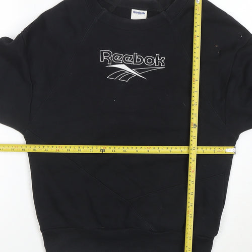 Reebok Classic Women's Black Small Pullover Sweatshirt Logo Crew Neck