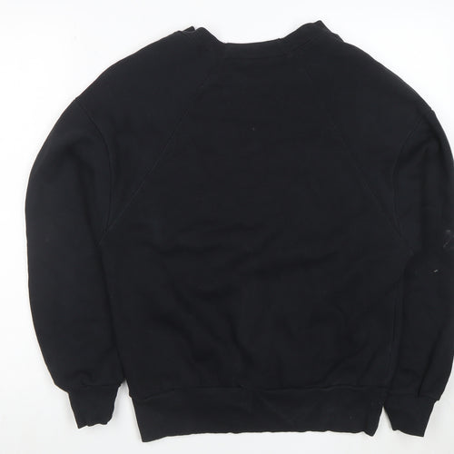 Reebok Classic Women's Black Small Pullover Sweatshirt Logo Crew Neck