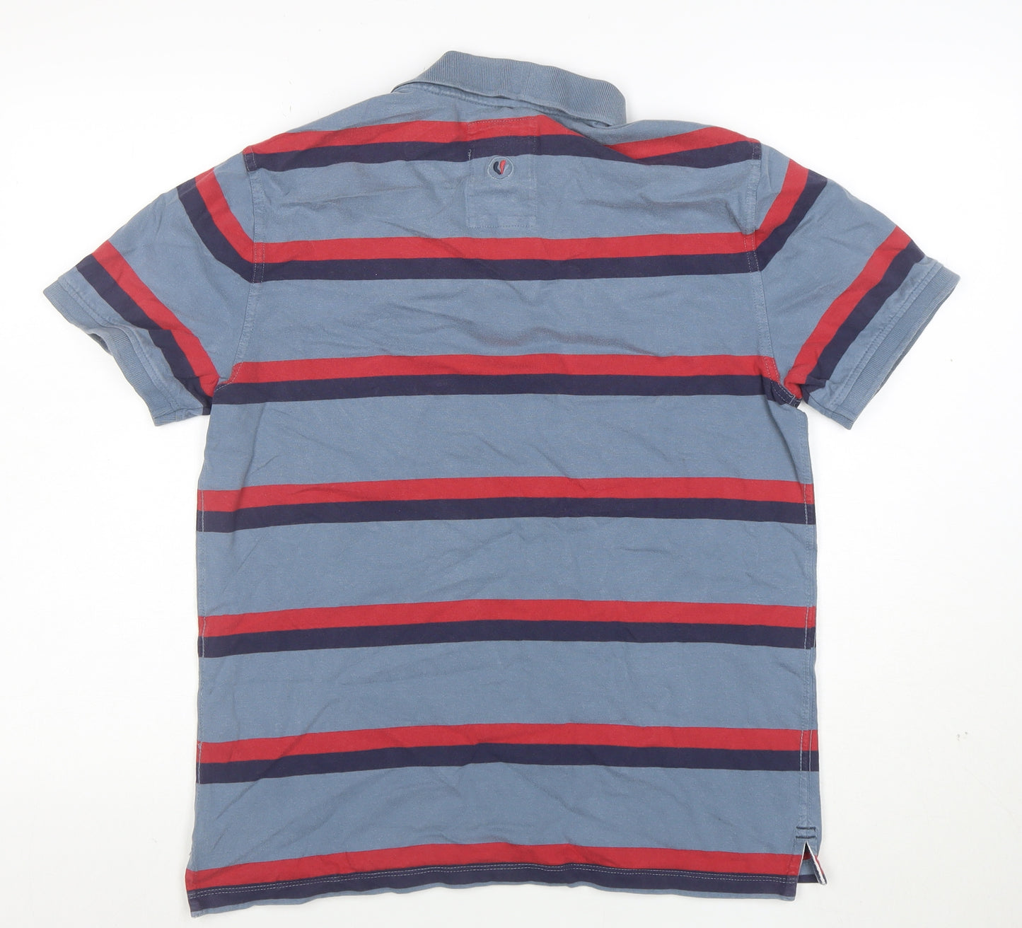 Fat Face Men's Blue Striped Short Sleeve Cotton Polo Shirt Size M