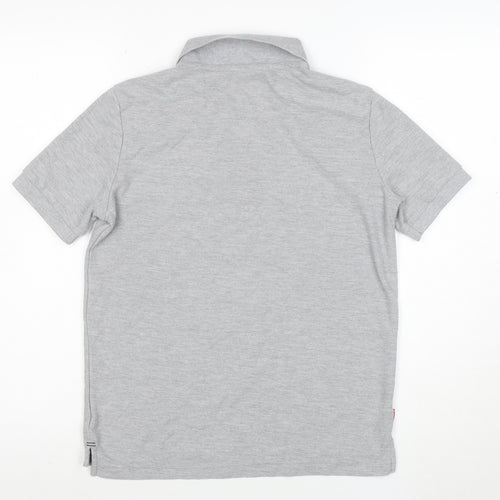 Slazenger Boys Grey Polo Shirt 13 Years Short Sleeve Regular Fit