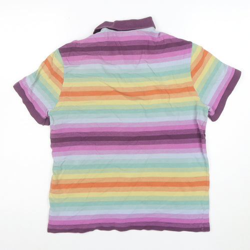 Lacoste Womens Multicoloured Stripe Cotton Polo Shirt L