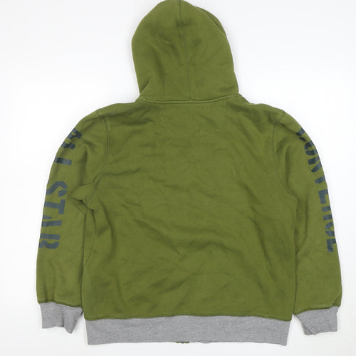 Converse Boys Green Full Zip Hoodie XL Cotton Blend Lined Sweatshirt