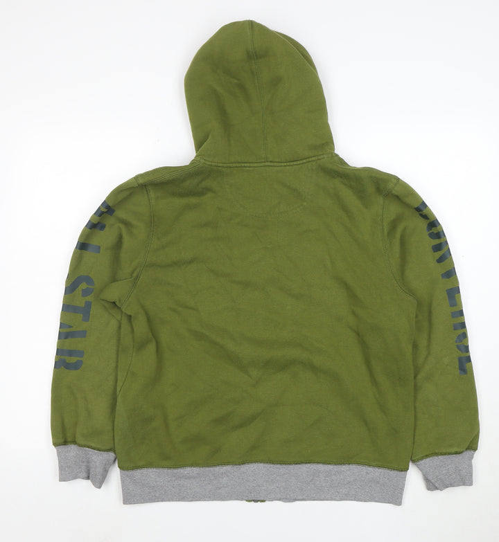 Converse Boys Green Full Zip Hoodie XL Cotton Blend Lined Sweatshirt