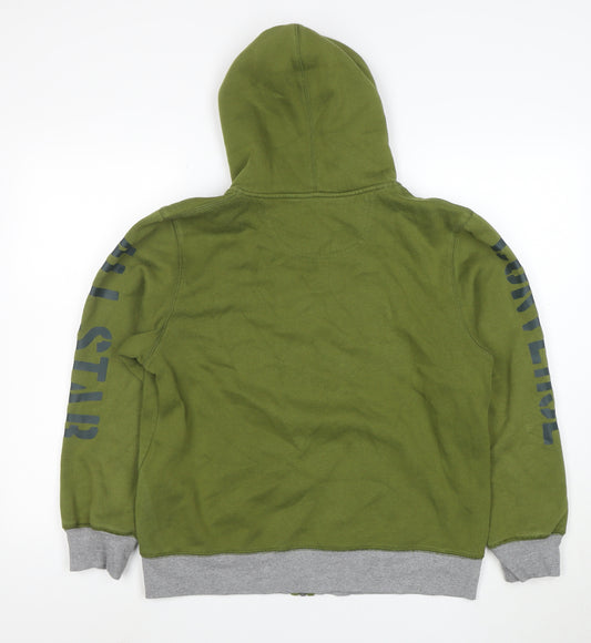 Converse Boys Green Full Zip Hoodie XL Cotton Blend Lined Sweatshirt