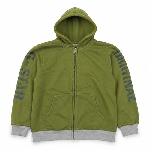 Converse Boys Green Full Zip Hoodie XL Cotton Blend Lined Sweatshirt