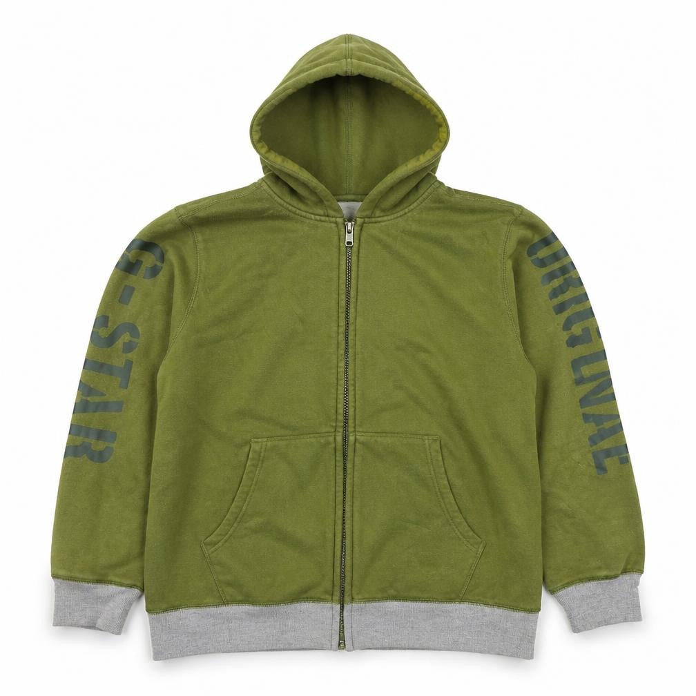 Converse Boys Green Full Zip Hoodie XL Cotton Blend Lined Sweatshirt