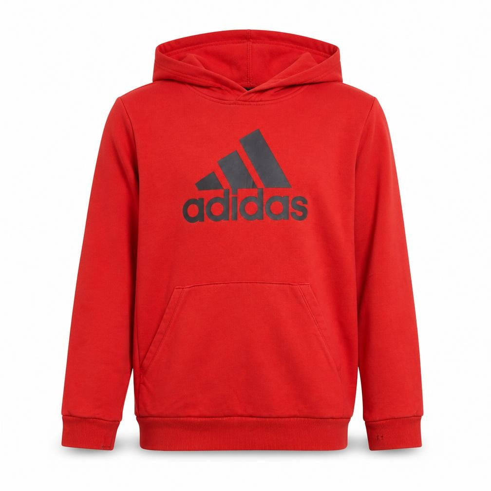 Adidas Boys Red Pullover Hoodie Size 13-14 Years Cotton Blend