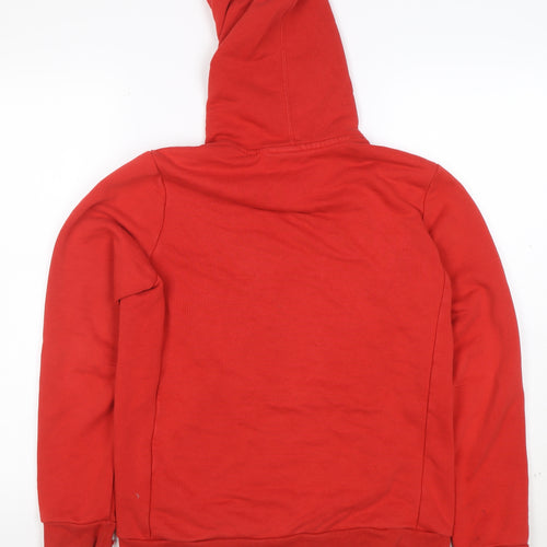 Adidas Boys Red Pullover Hoodie Size 13-14 Years Cotton Blend