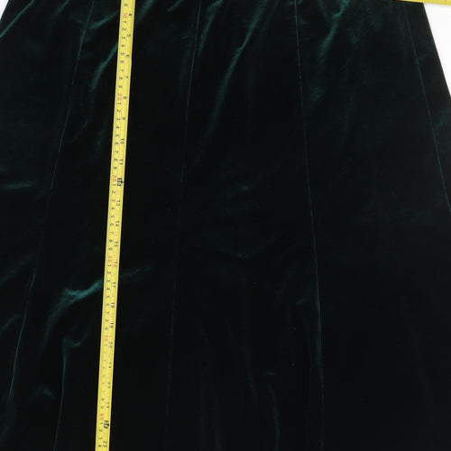 Julipa Womens Green Velvet A-Line Midi Skirt Size 18 Stretch