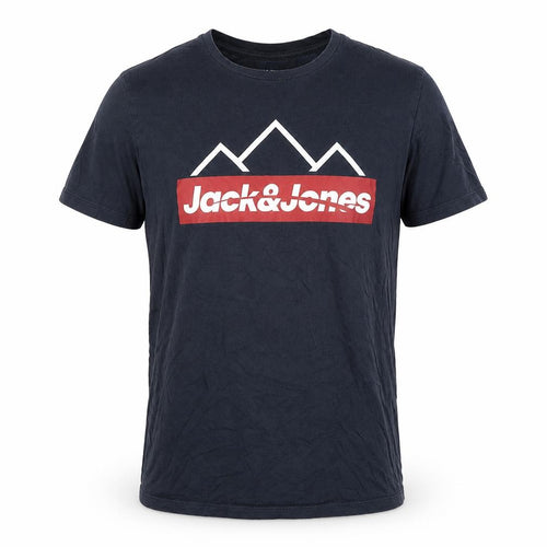 Jack & Jones Men's Blue Graphic Logo T-Shirt Size S Regular Fit