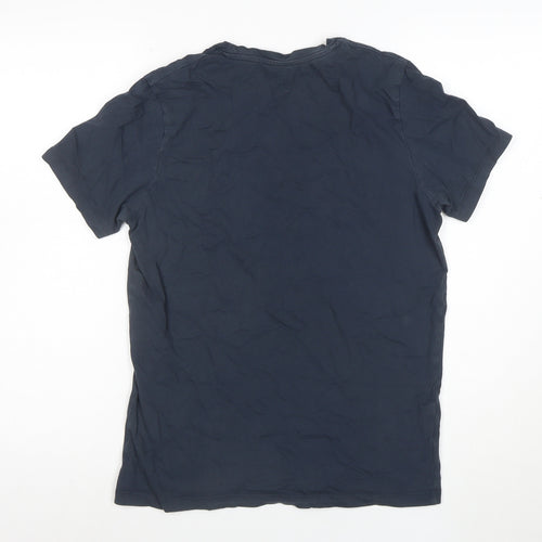 Jack & Jones Men's Blue Graphic Logo T-Shirt Size S Regular Fit