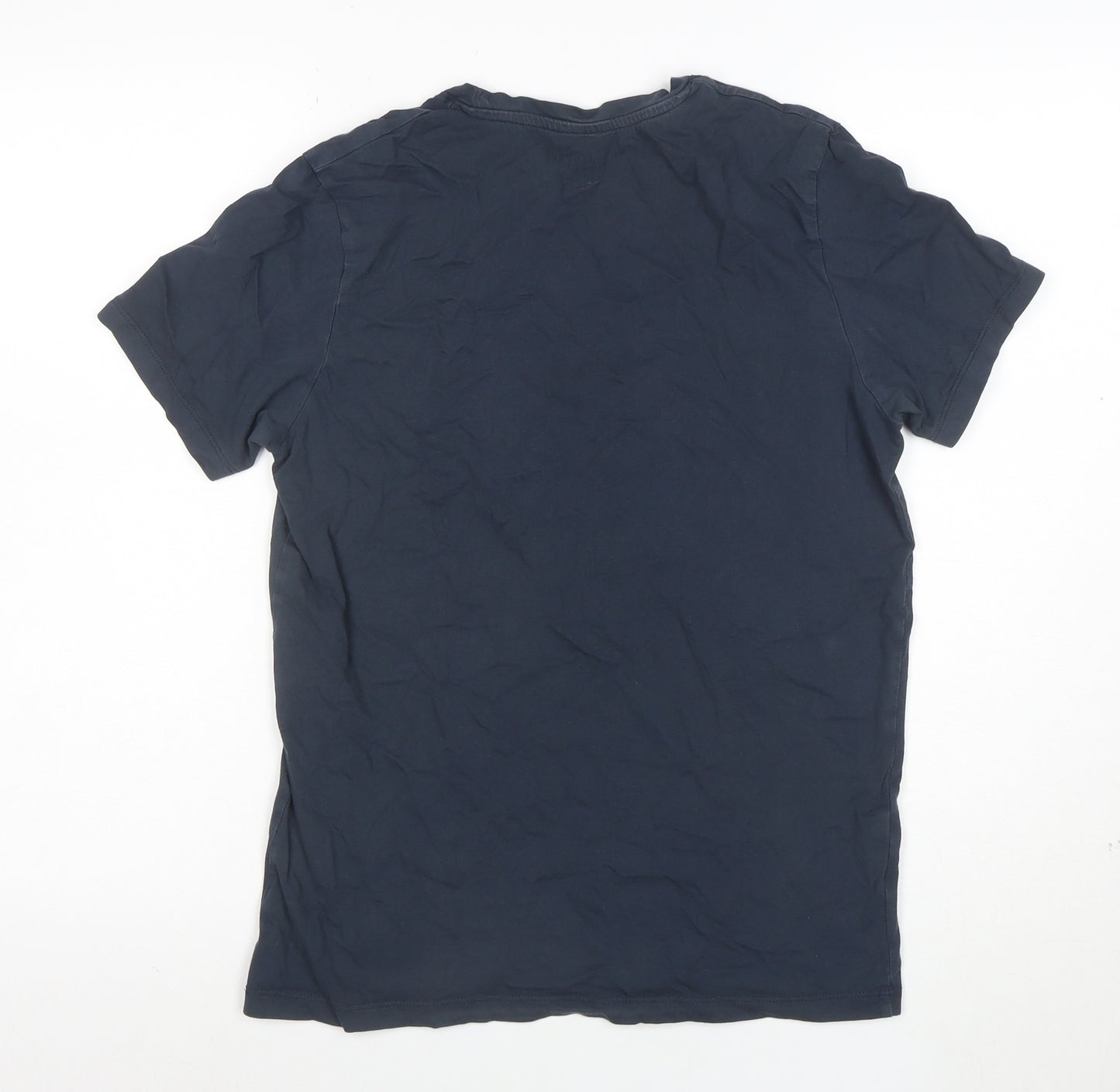Jack & Jones Men's Blue Graphic Logo T-Shirt Size S Regular Fit