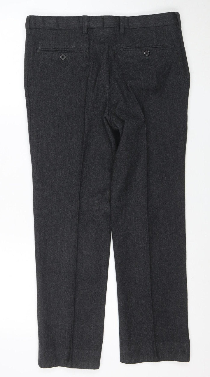 Next Signature Men’s Grey Wool Dress Pants 34S Regular Fit