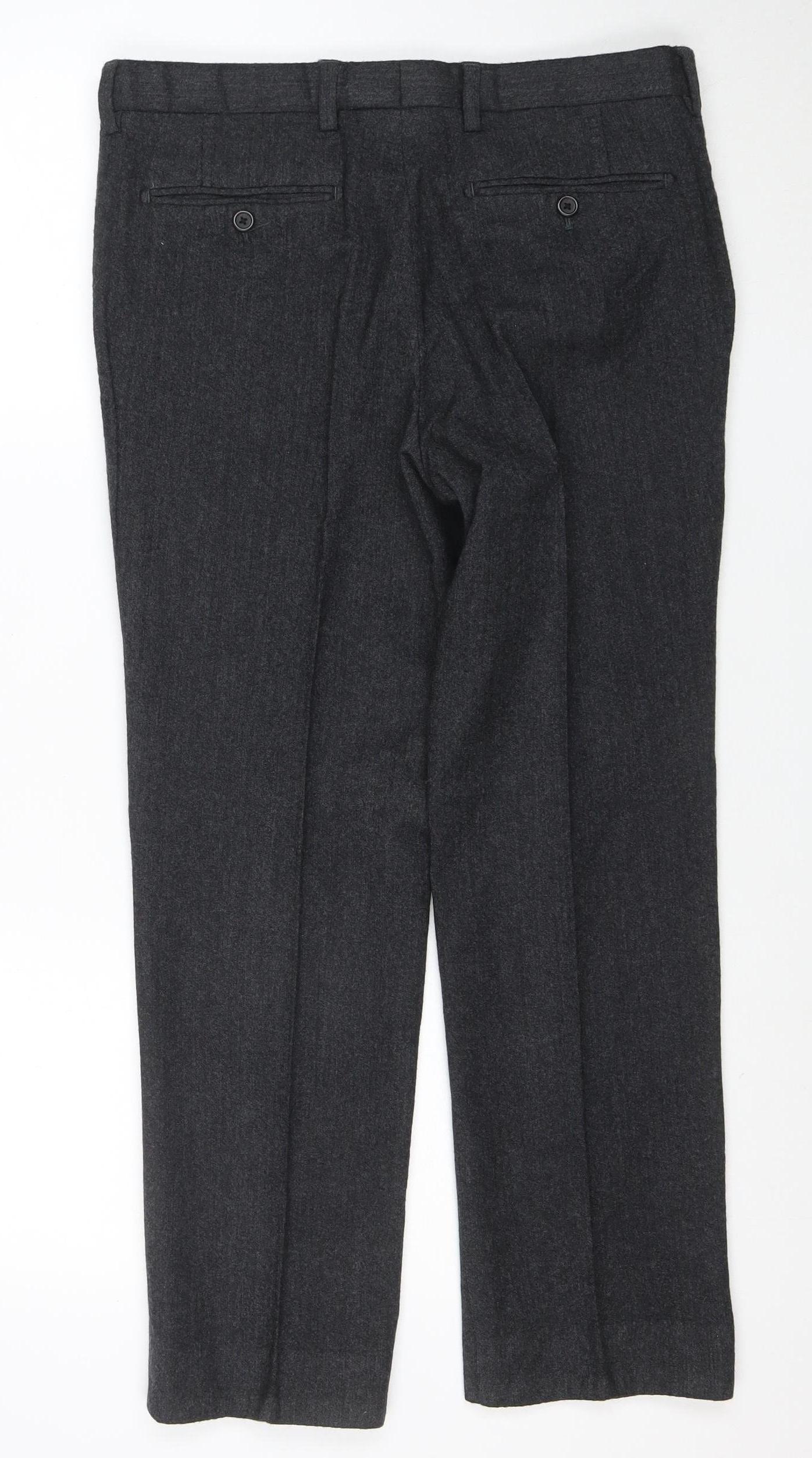 Next Signature Men’s Grey Wool Dress Pants 34S Regular Fit