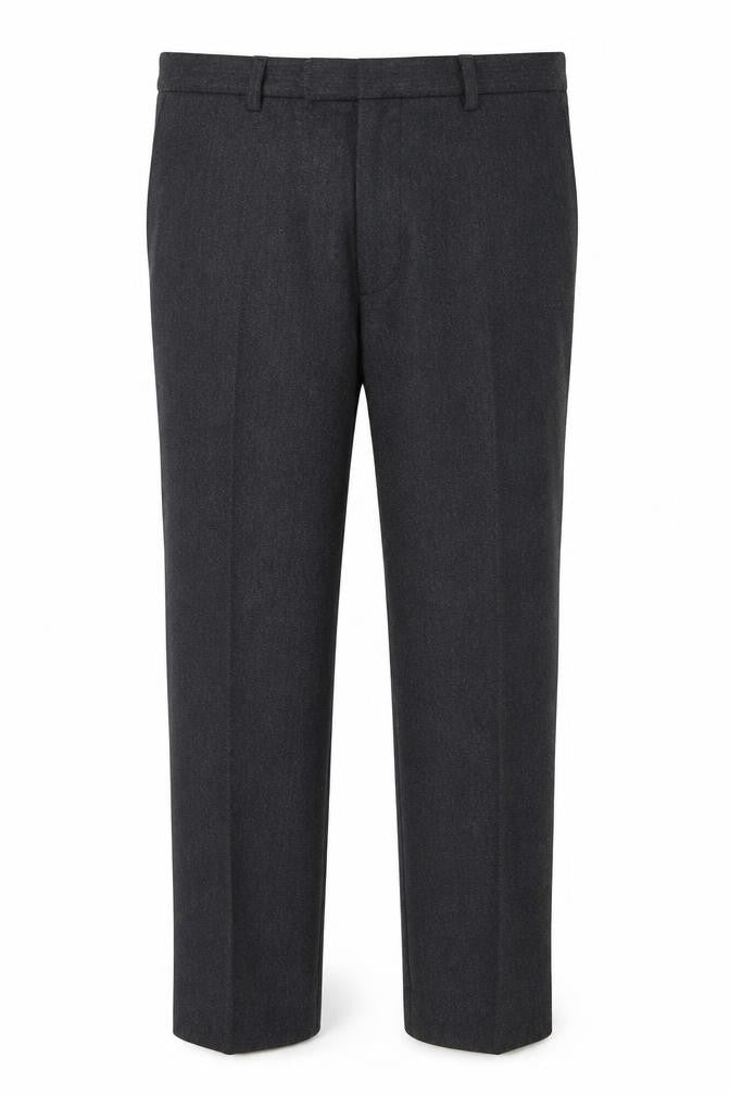 Front view of Next Signature Men’s Grey Wool Dress Pants 34S Regular Fit