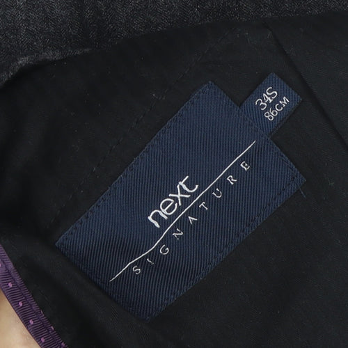 Next Signature Men’s Grey Wool Dress Pants 34S Regular Fit