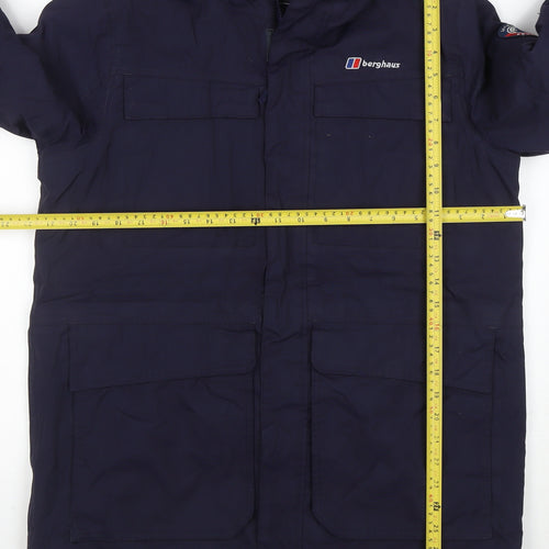 Berghaus Boys Blue Waterproof Hooded Parka Coat 14-15 Years Lined Outdoor