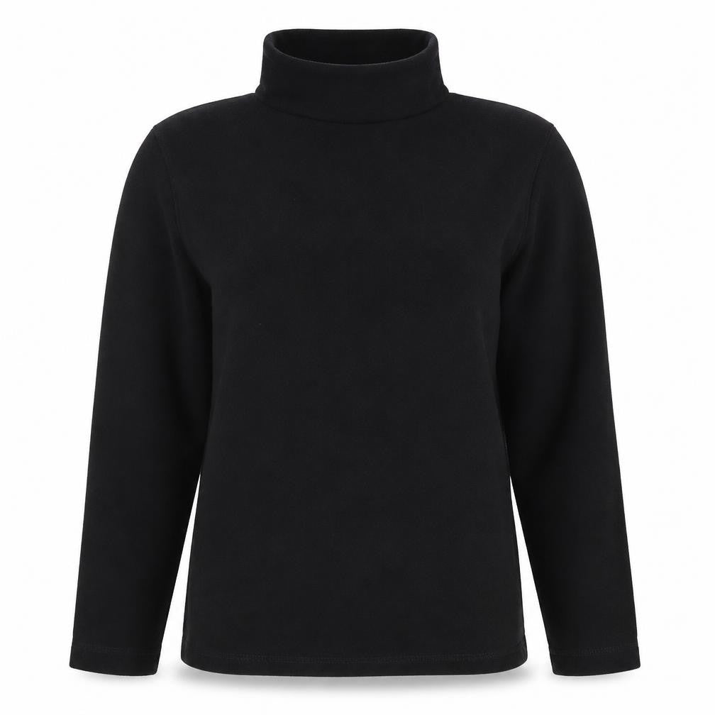 Front view of Gelert women’s black, size UK 10, 1/4 zip fleece pullover sweatshirt