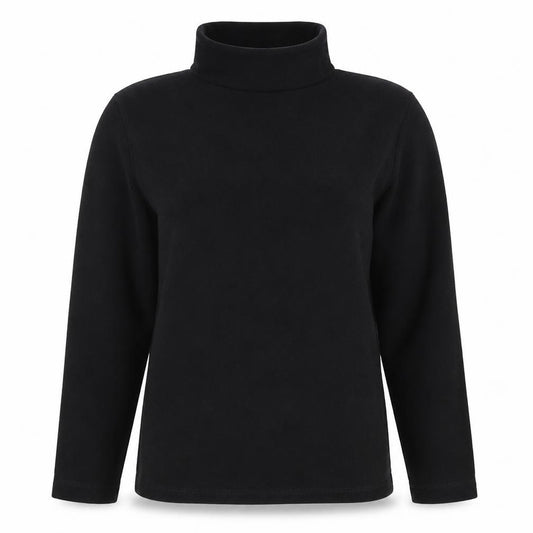 Front view of Gelert women’s black, size UK 10, 1/4 zip fleece pullover sweatshirt