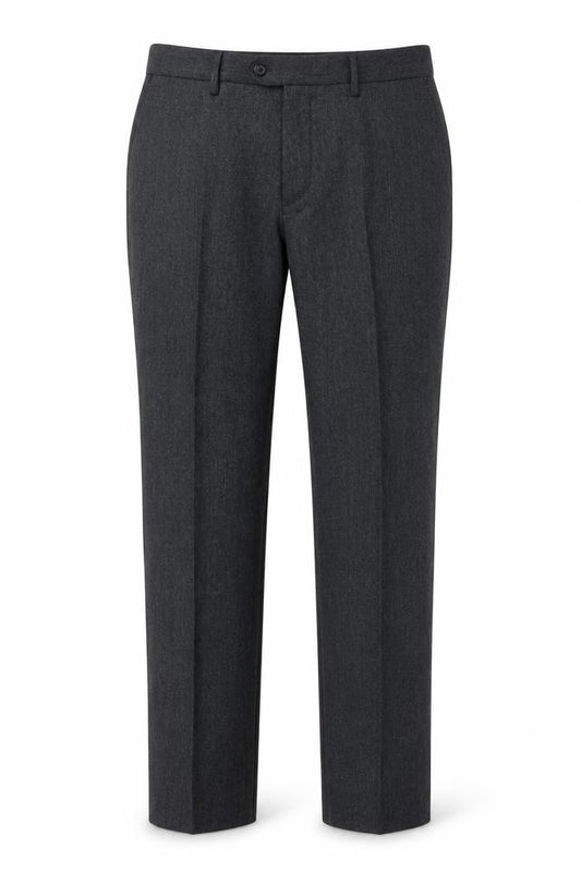 Front view of Next Men’s Grey Wool Dress Pants 34S Formal Trousers