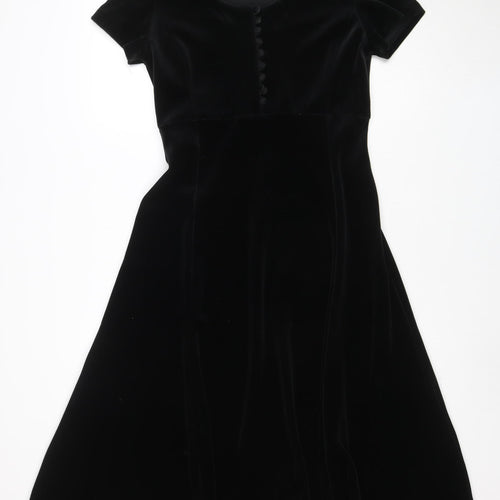 Alexon Women's Black Velvet Fit & Flare Dress Size 14