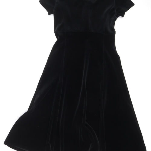 Alexon Women's Black Velvet Fit & Flare Dress Size 14