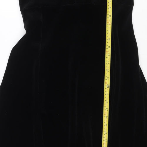 Alexon Women's Black Velvet Fit & Flare Dress Size 14