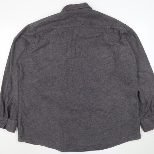 Claybrooke Outdoors Men's Grey Flannel Button-Up Shirt XL