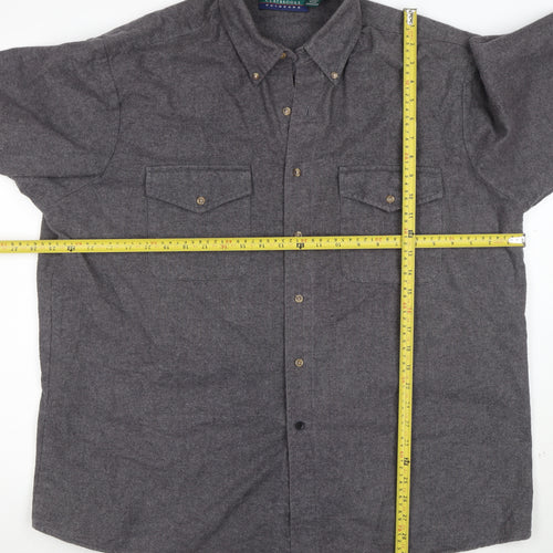 Claybrooke Outdoors Men's Grey Flannel Button-Up Shirt XL