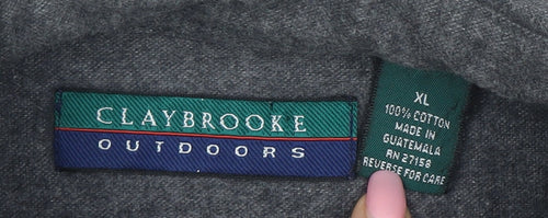 Claybrooke Outdoors Men's Grey Flannel Button-Up Shirt XL