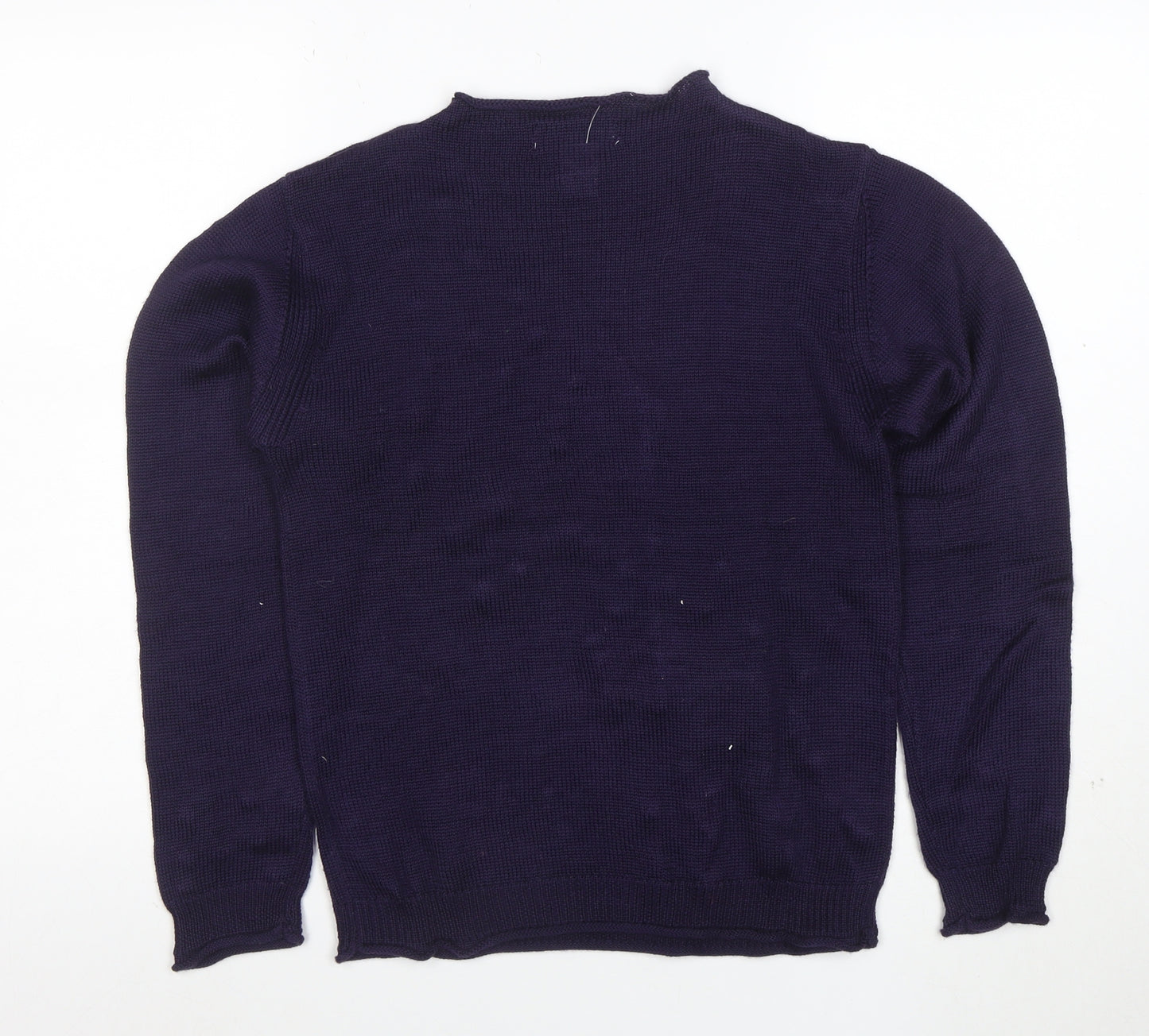 Cacharel Women Purple High Neck Wool Blend Pullover Jumper S