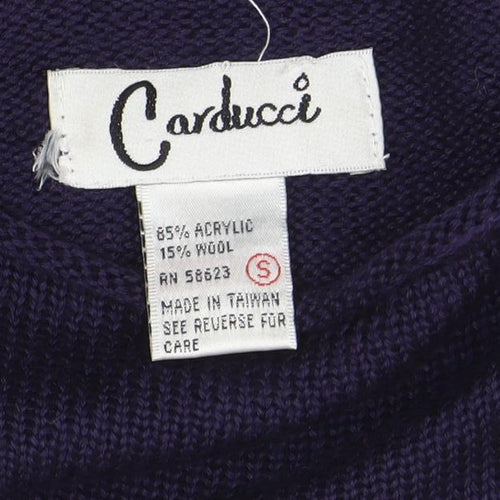Cacharel Women Purple High Neck Wool Blend Pullover Jumper S