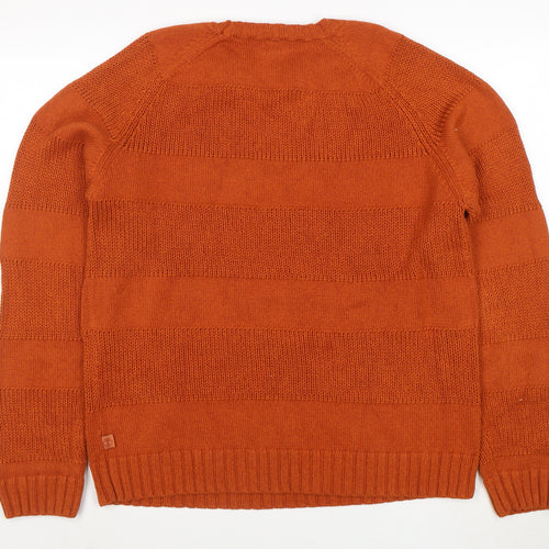 Timberland Men's Orange Cotton Crew Neck Knit Jumper Size L