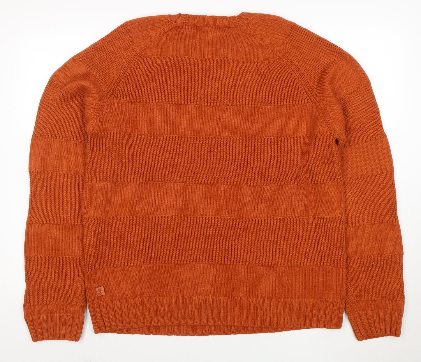 Timberland Men's Orange Cotton Crew Neck Knit Jumper Size L