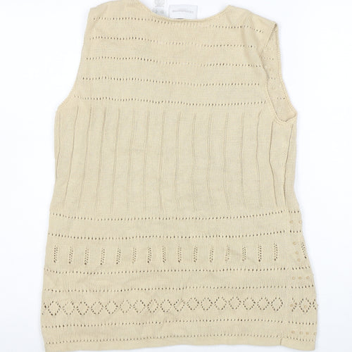 Liz Claiborne Women’s Beige Cotton Linen V-Neck Knit Vest S