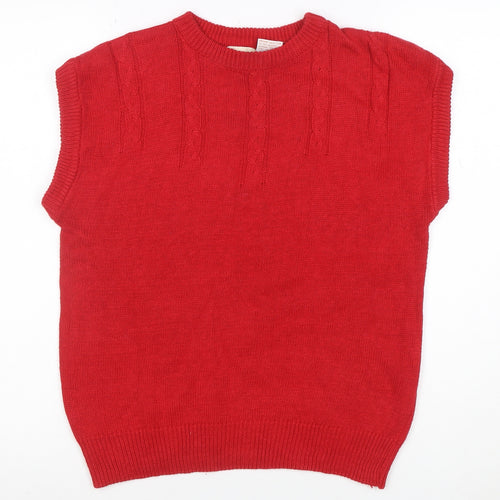 Kathmandu Women's Red Cotton Ramie Knit Sleeveless Vest M