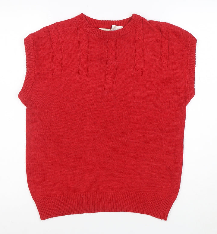 Kathmandu Women's Red Cotton Ramie Knit Sleeveless Vest M