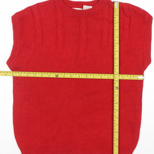 Kathmandu Women's Red Cotton Ramie Knit Sleeveless Vest M