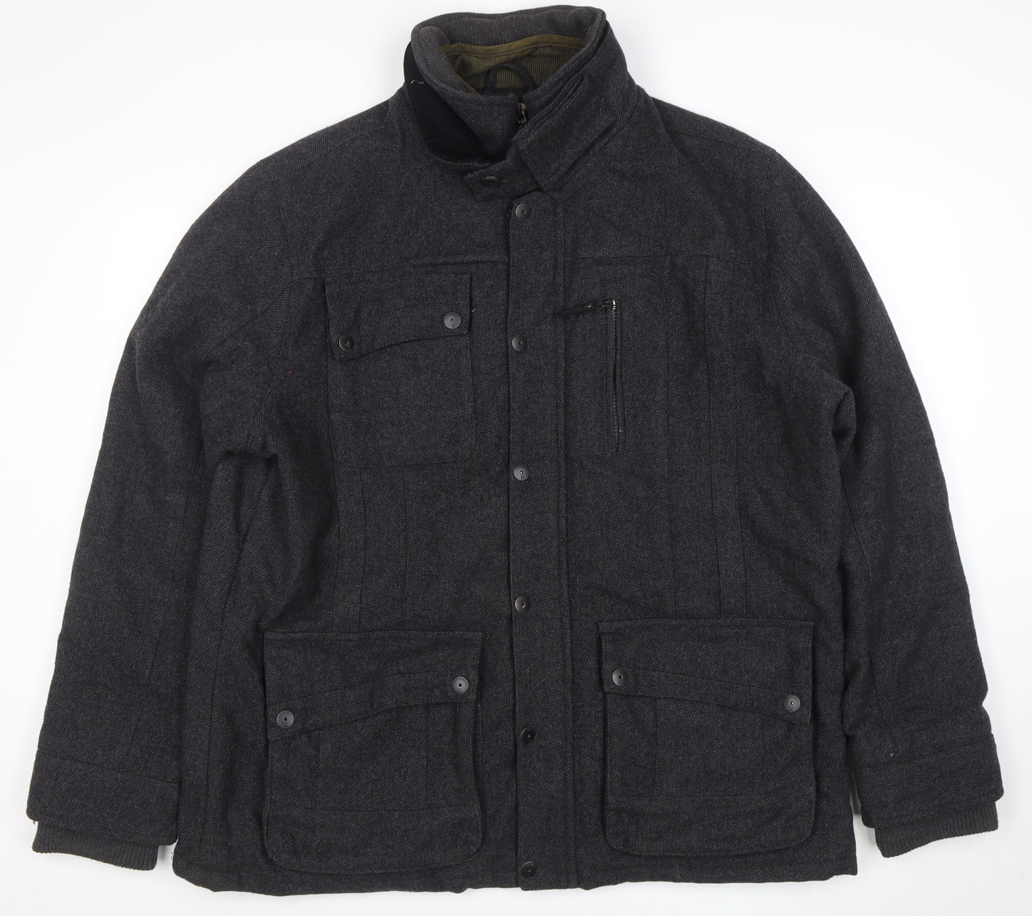 Next Men’s Grey Wool Blend Herringbone Jacket 2XL